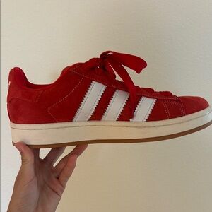 Adidas Red Suede Campus Sneakers